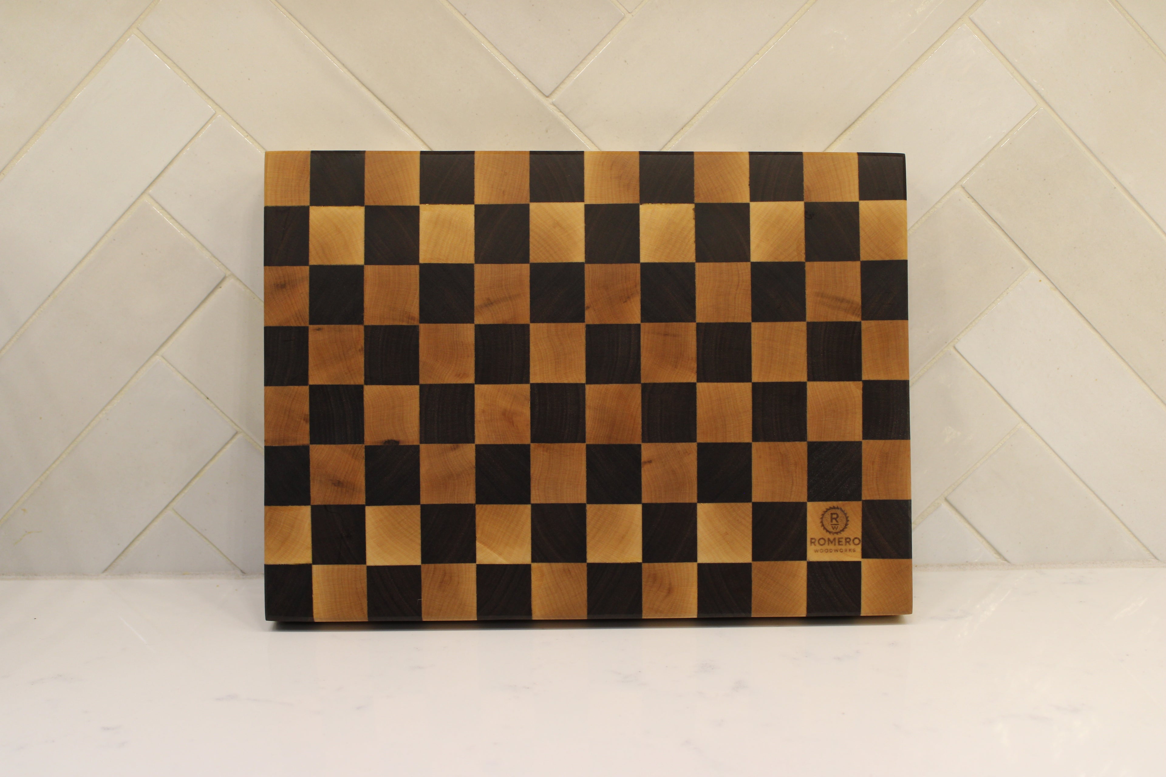 Walnut/ Maple End Grain Cutting Board 13” x 9”