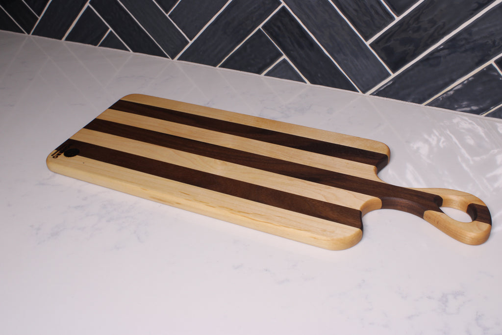 Walnut/ Maple Face Grain Charcuterie Board- 23” x 9”