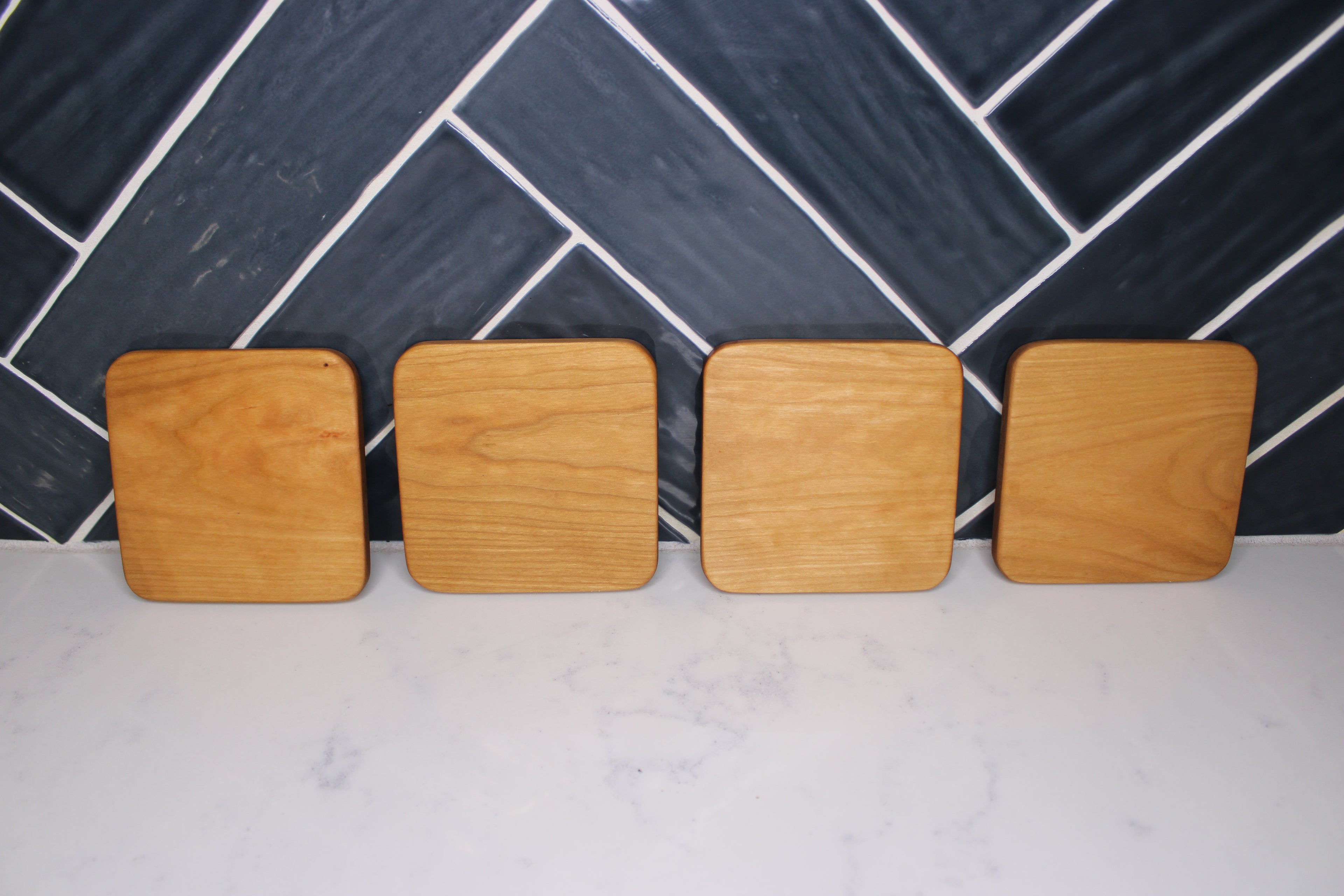 Cherry Hardwood Coasters – Set of 4