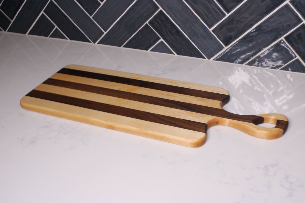 Walnut/ Maple Face Grain Charcuterie Board- 23” x 9”