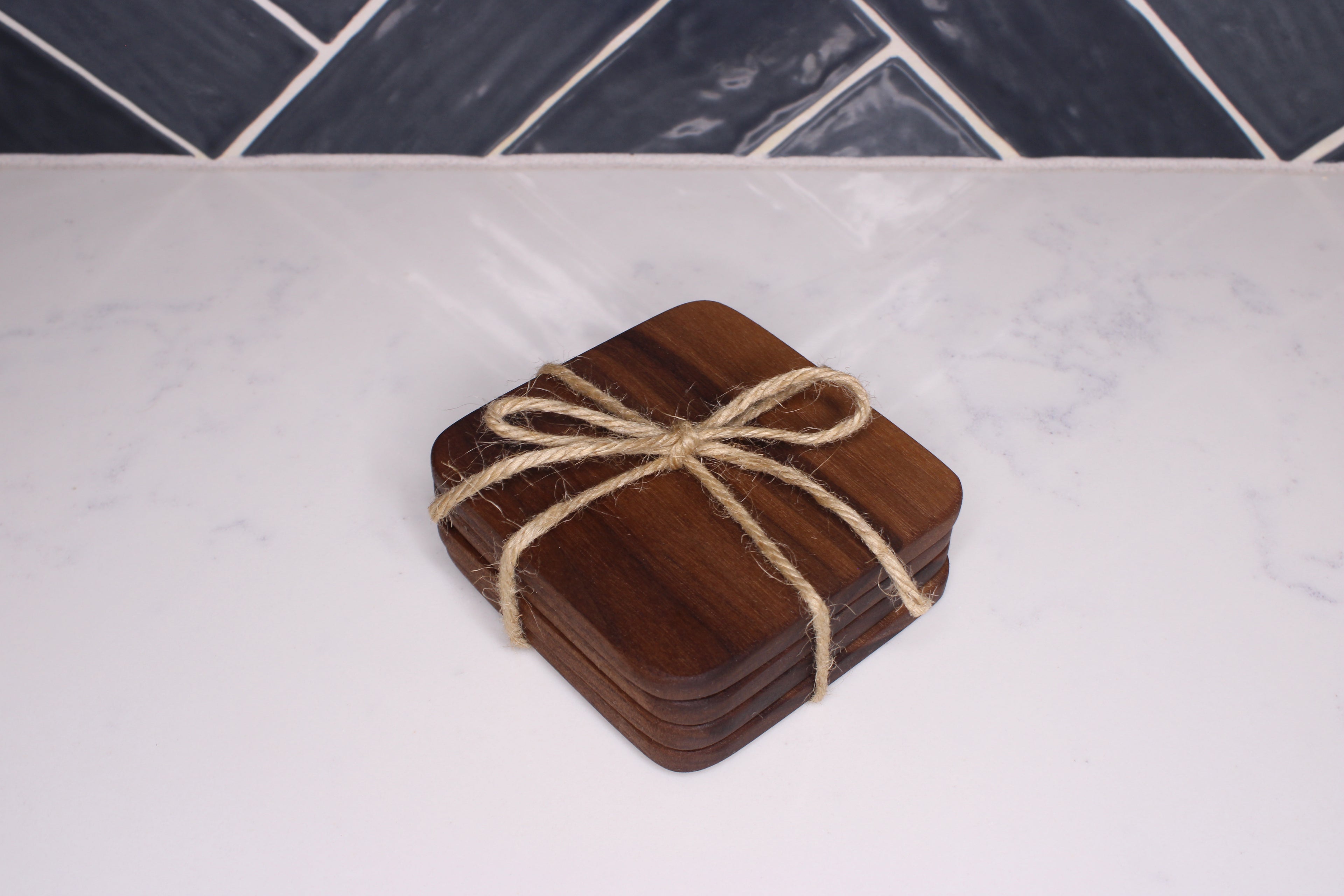 Walnut Hardwood Coasters- Set of 4
