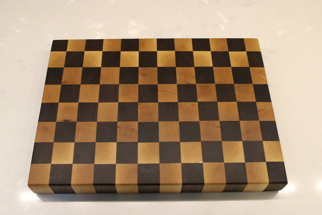 Walnut/ Maple End Grain Cutting Board 13” x 9”