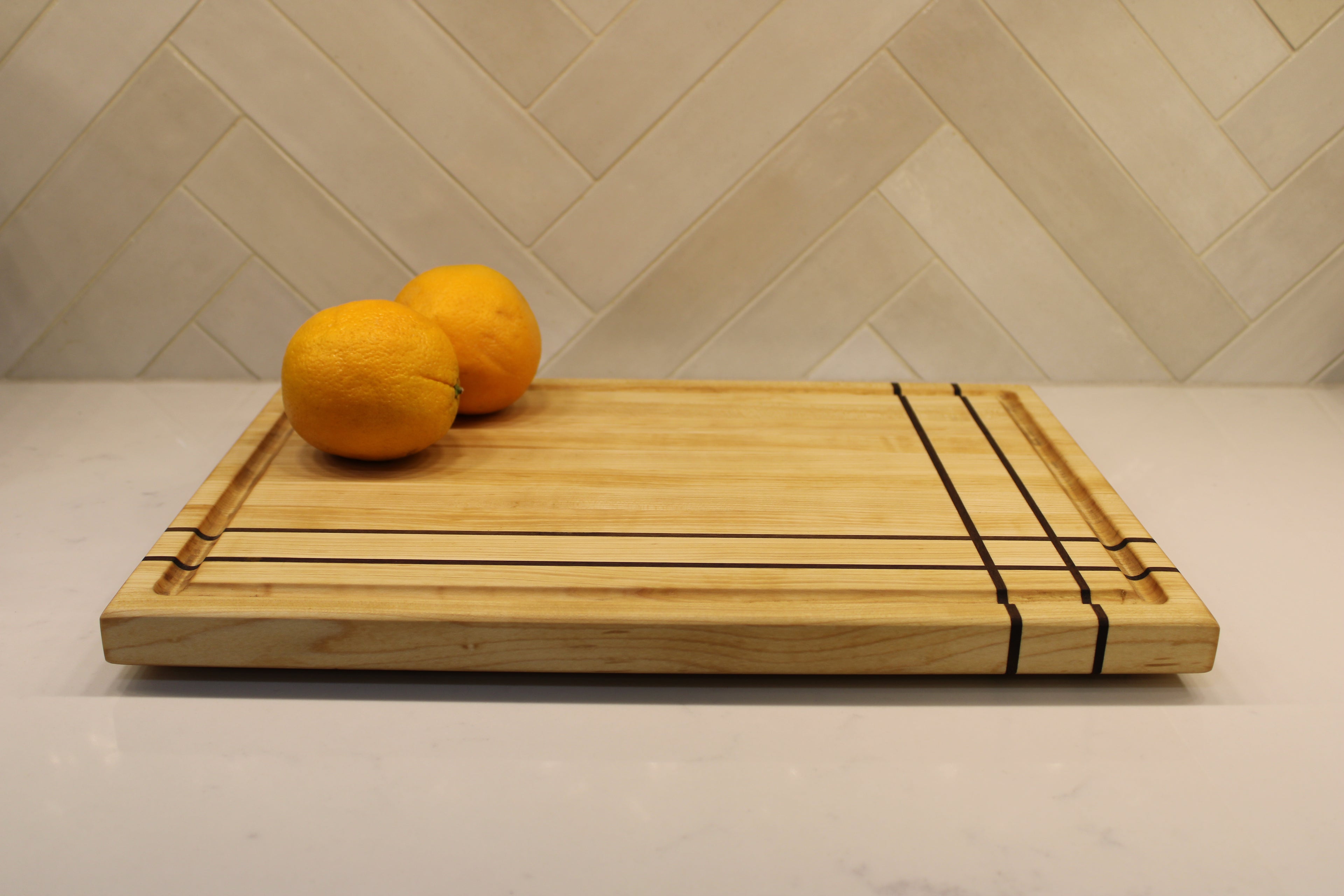 Maple/ Walnut Stripes Edge Grain Cutting Board 17”x 12”