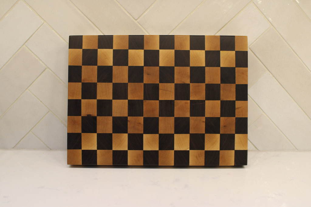 Walnut/ Maple End Grain Cutting Board 13” x 9”