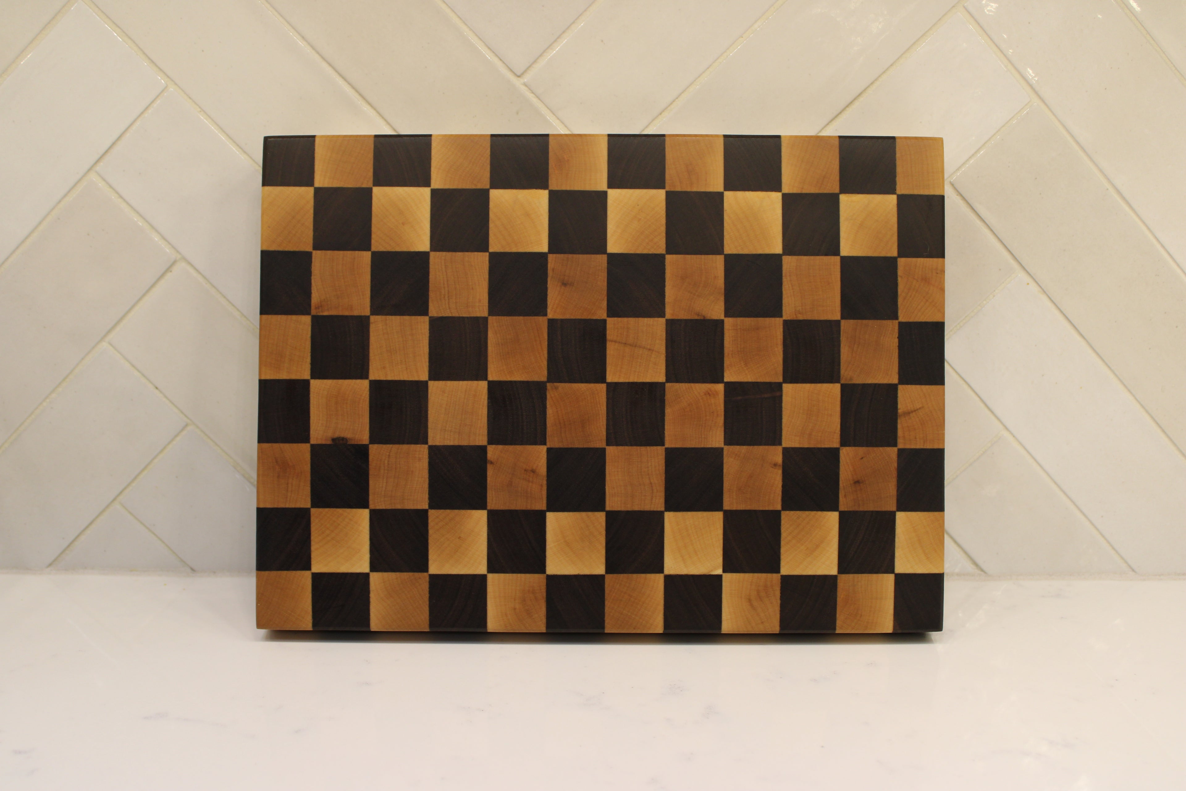 Walnut/ Maple End Grain Cutting Board 13” x 9”