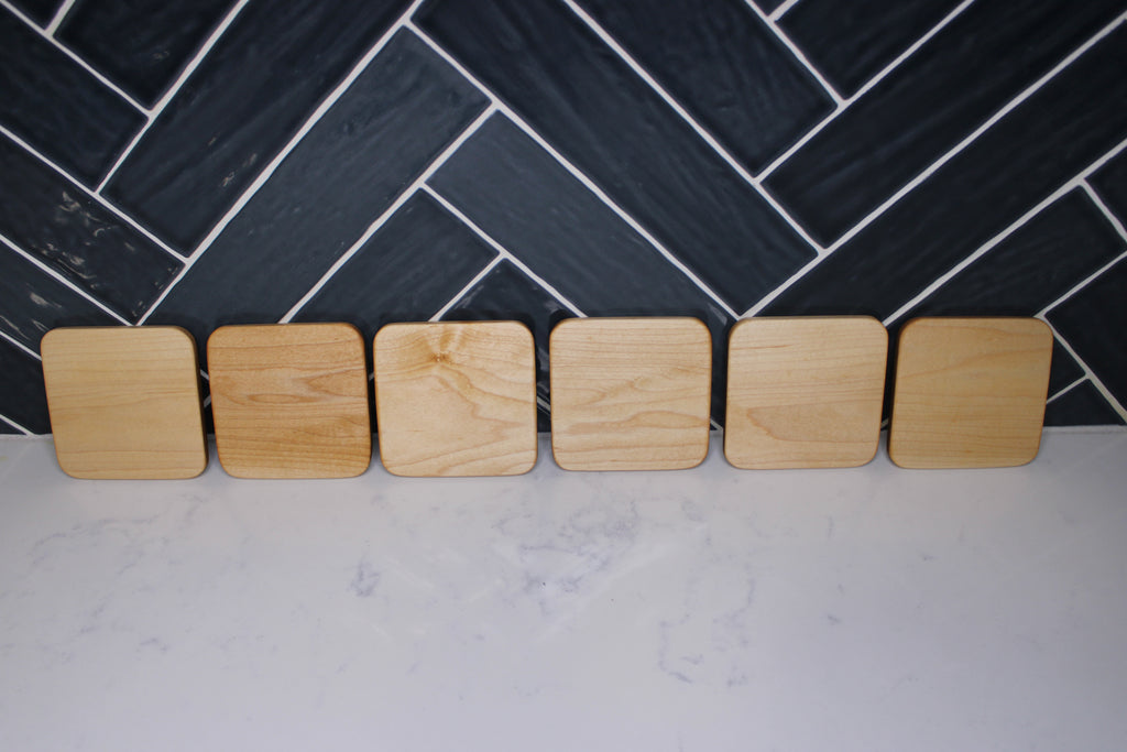 Maple Hardwood Coasters – Set of 6