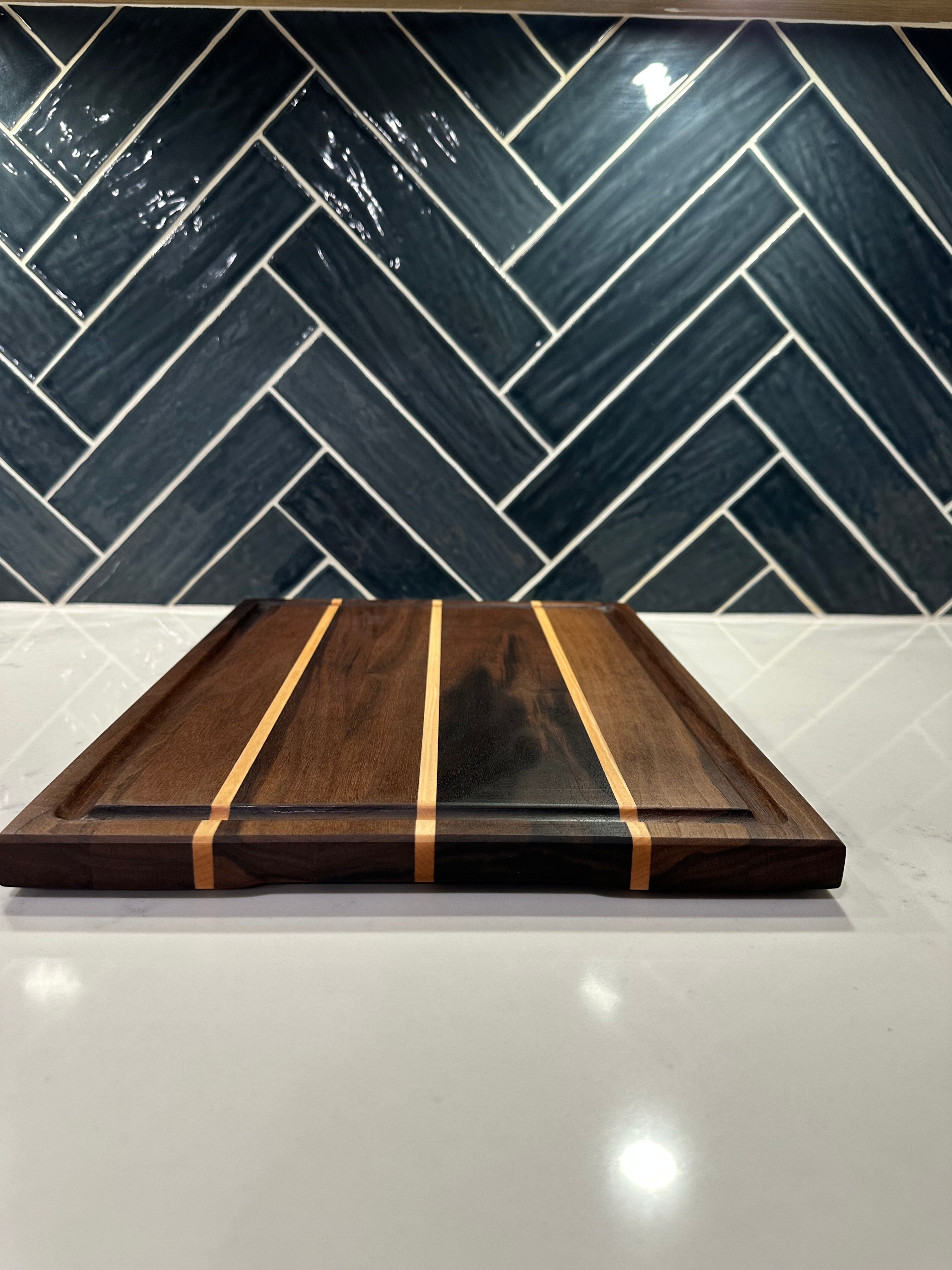 Walnut/ Maple Face Grain Cutting Board- 16” x 11”