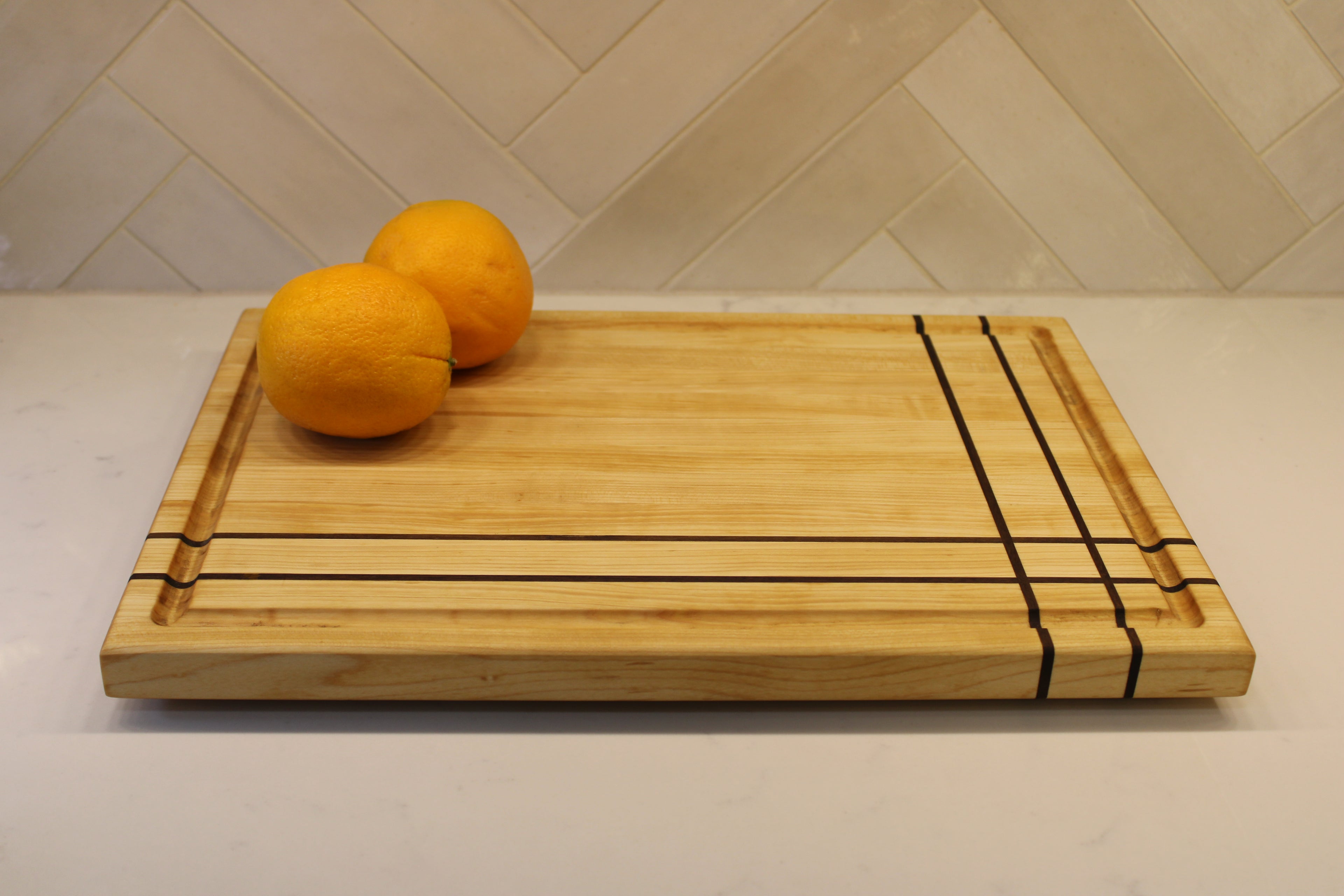 Maple/ Walnut Stripes Edge Grain Cutting Board 17”x 12”