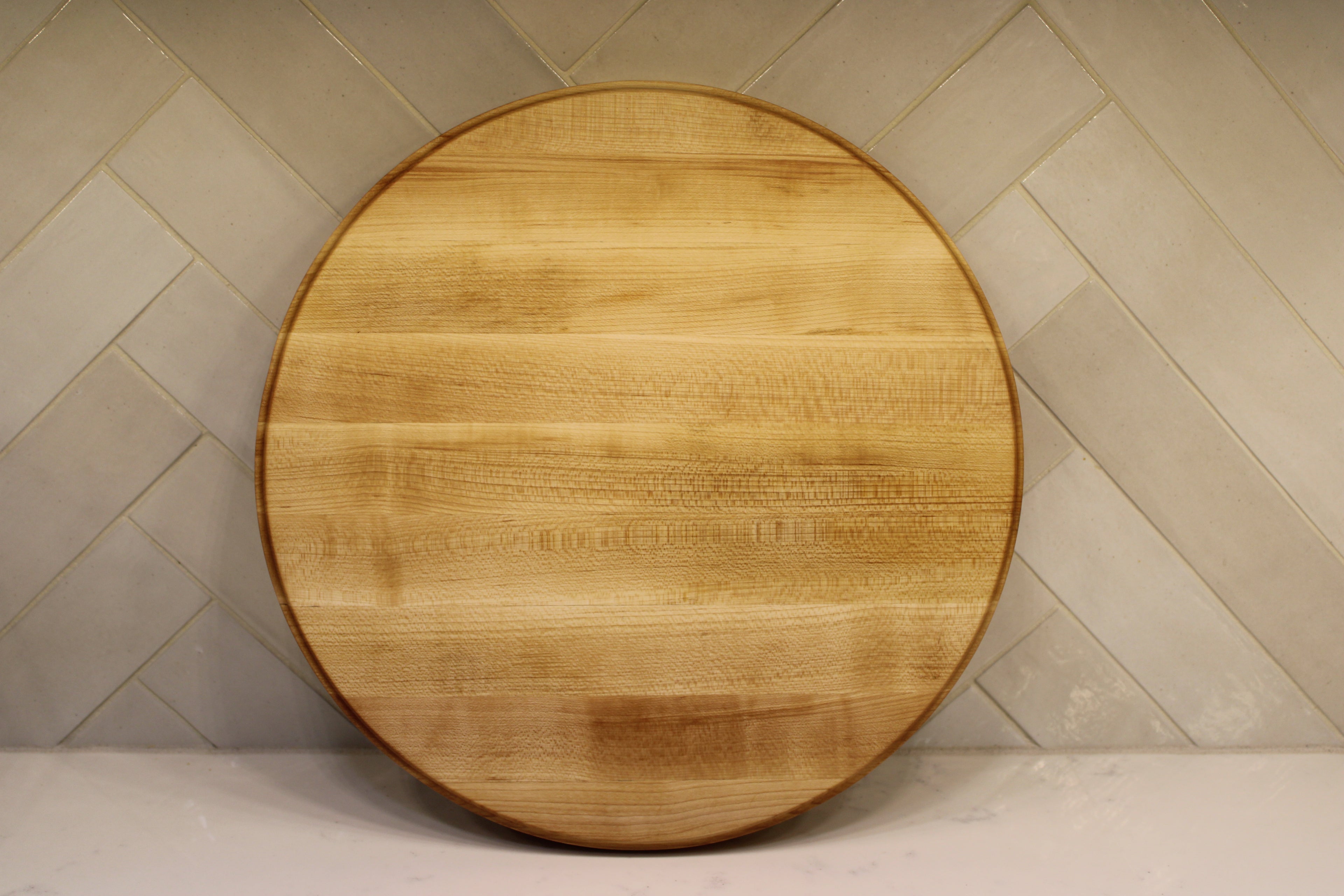 Maple Round Edge Grain Cutting Board 14” Diameter
