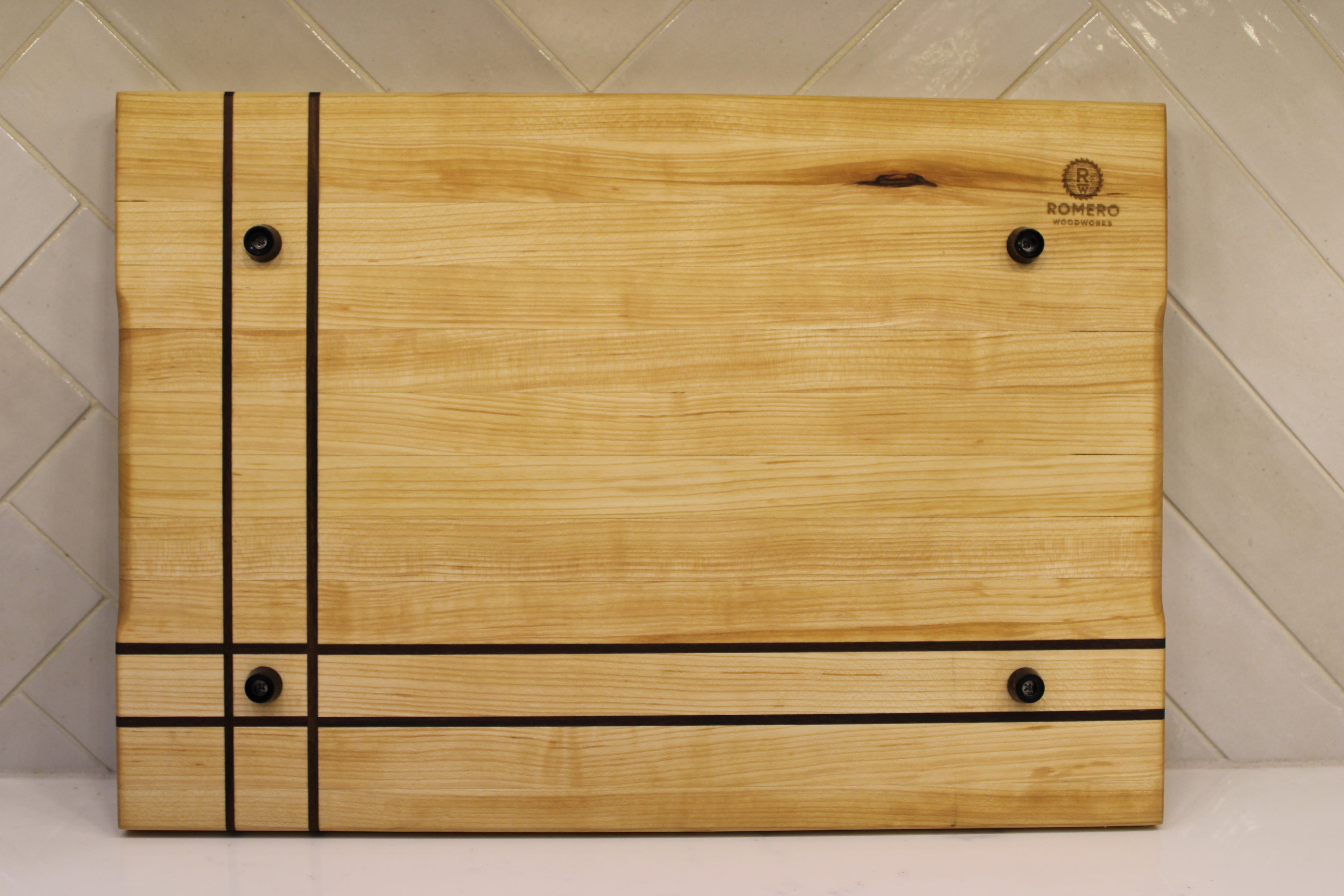 Maple/ Walnut Stripes Edge Grain Cutting Board 17”x 12”