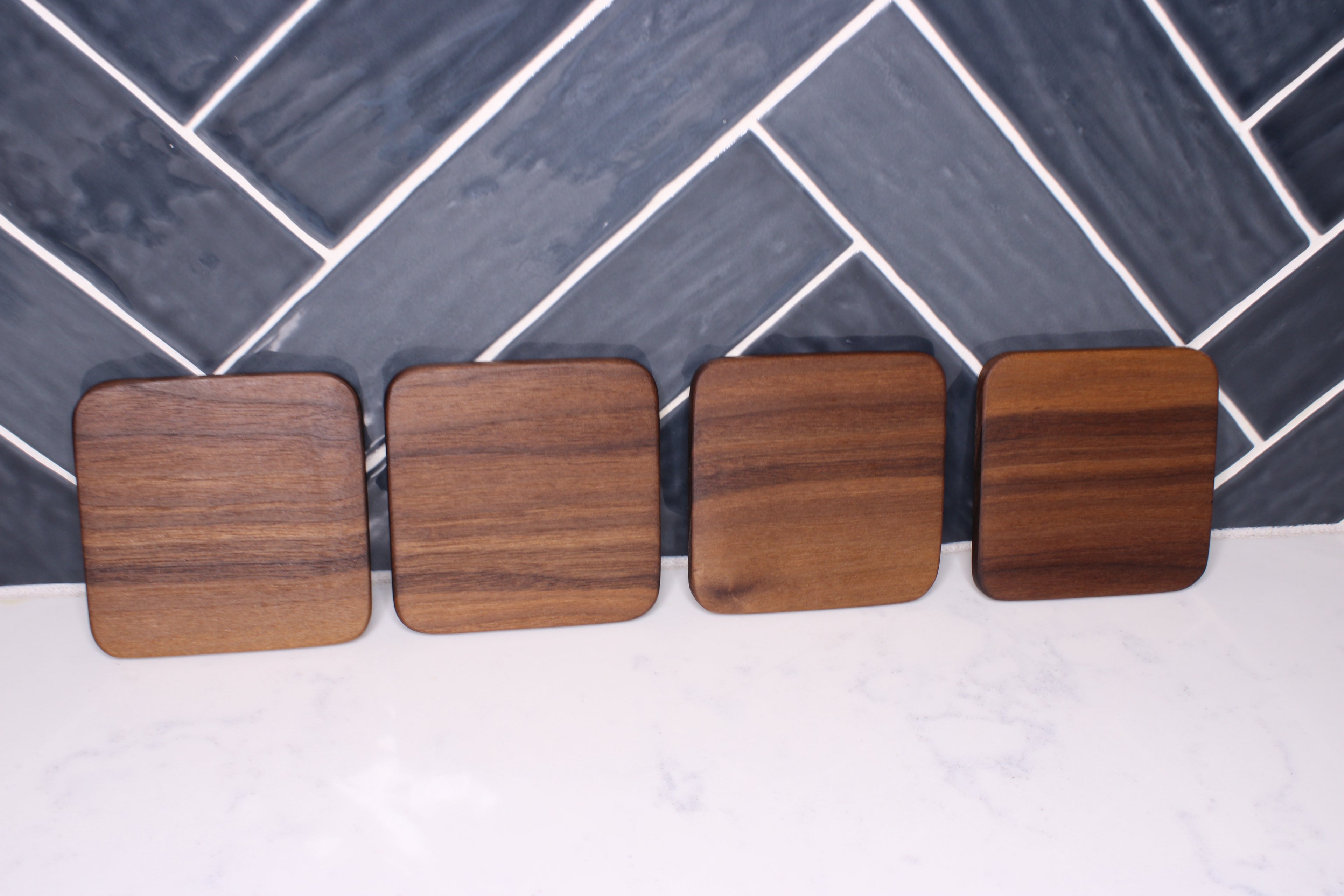 Walnut Hardwood Coasters- Set of 4