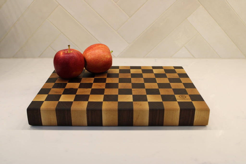 Walnut/ Maple End Grain Cutting Board 13” x 9”