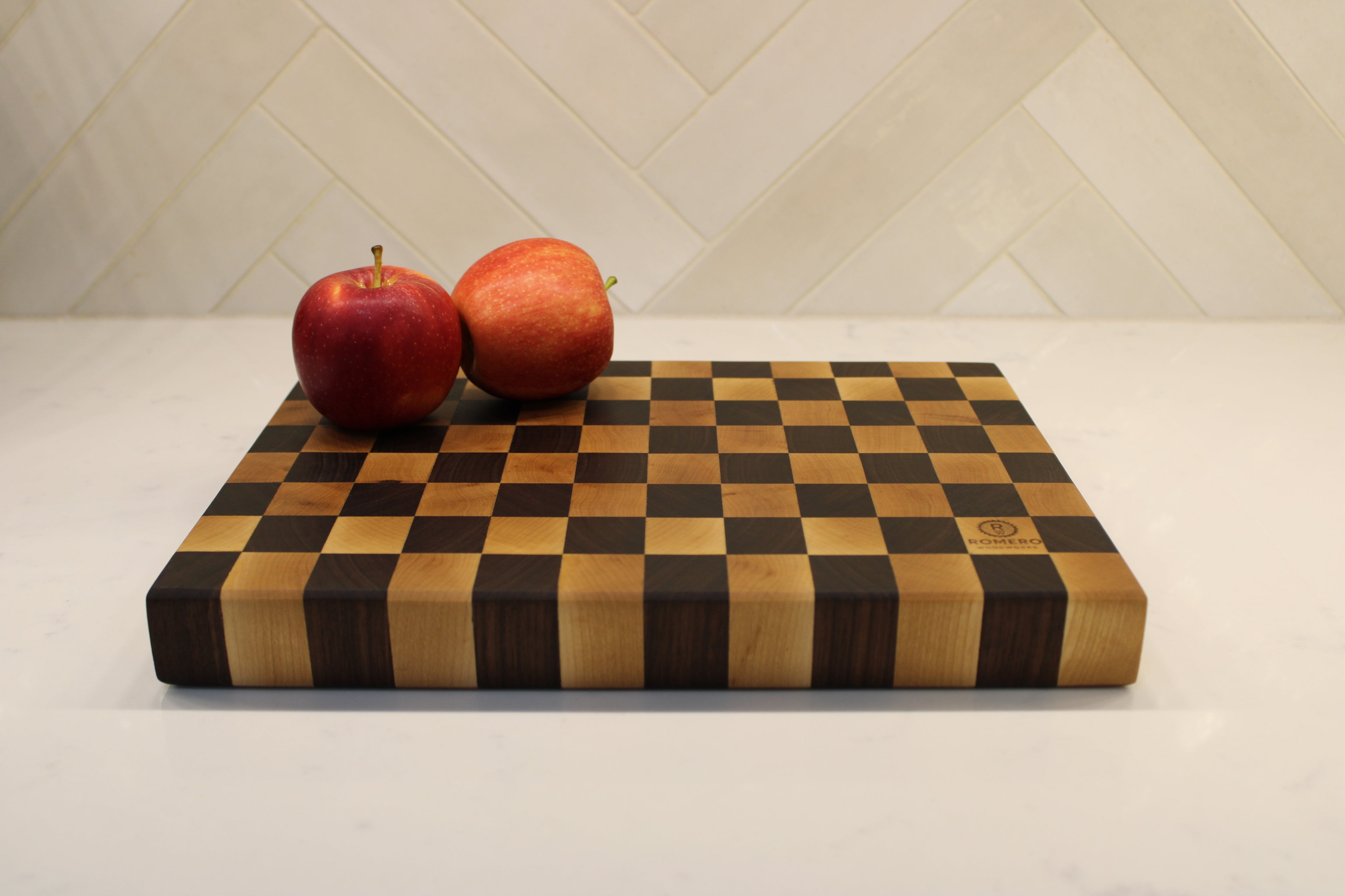 Walnut/ Maple End Grain Cutting Board 13” x 9”