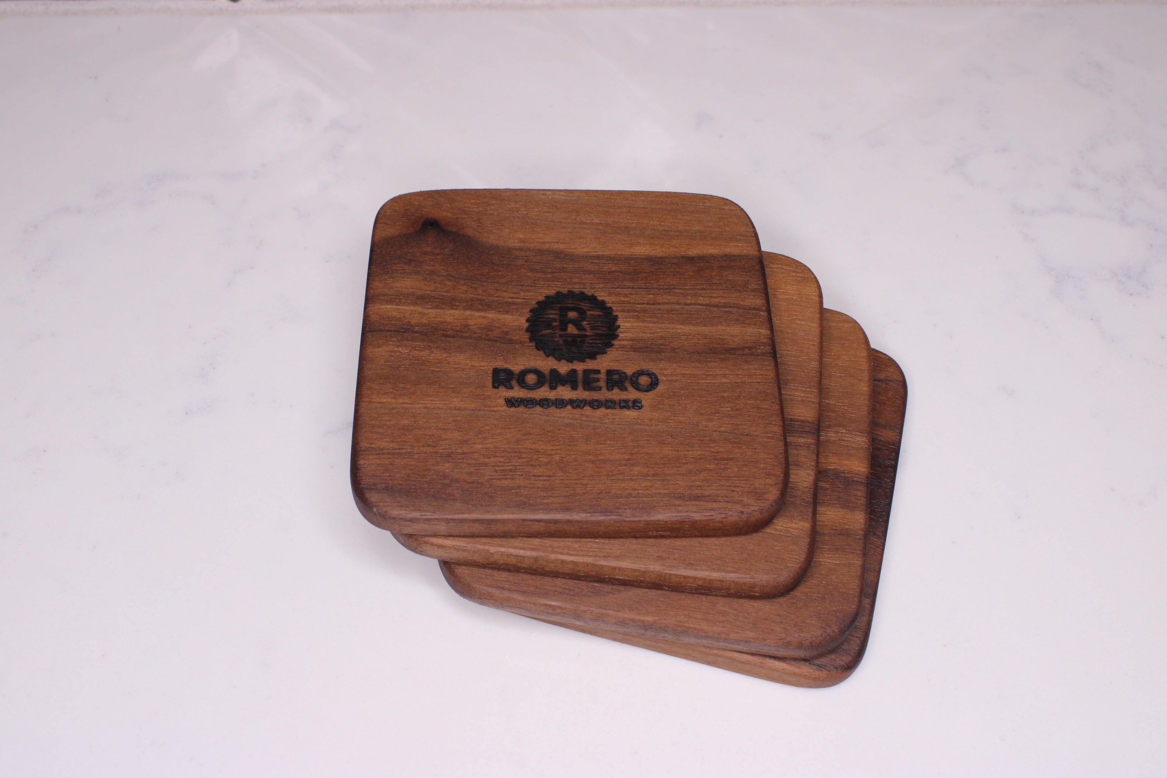 Walnut Hardwood Coasters- Set of 4