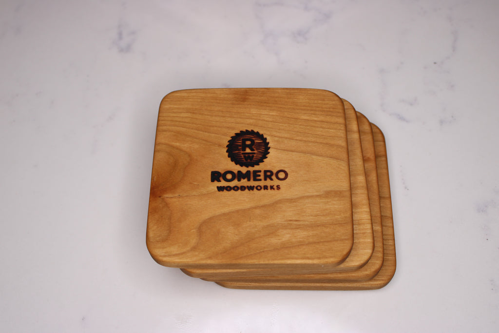 Cherry Hardwood Coasters – Set of 4