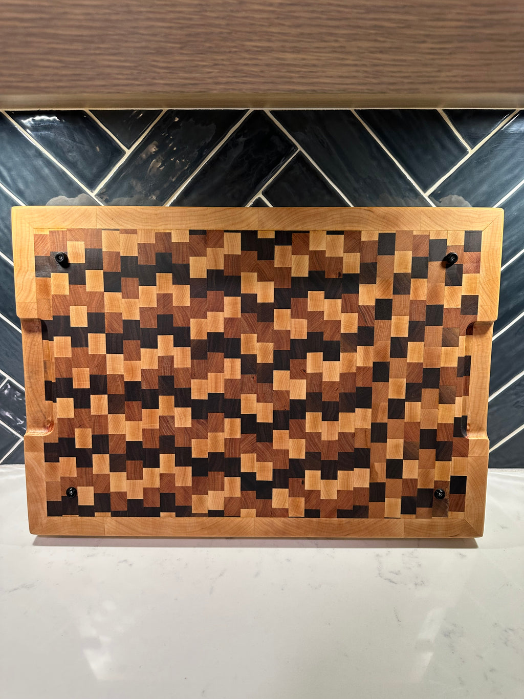 Maple/ Walnut/ Cherry End Grain Cutting Board 20”x 14” x 2.5” Thickness