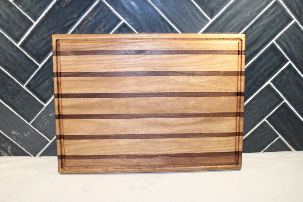 Maple/ Walnut Face Grain Cutting Board- 16" x 11"
