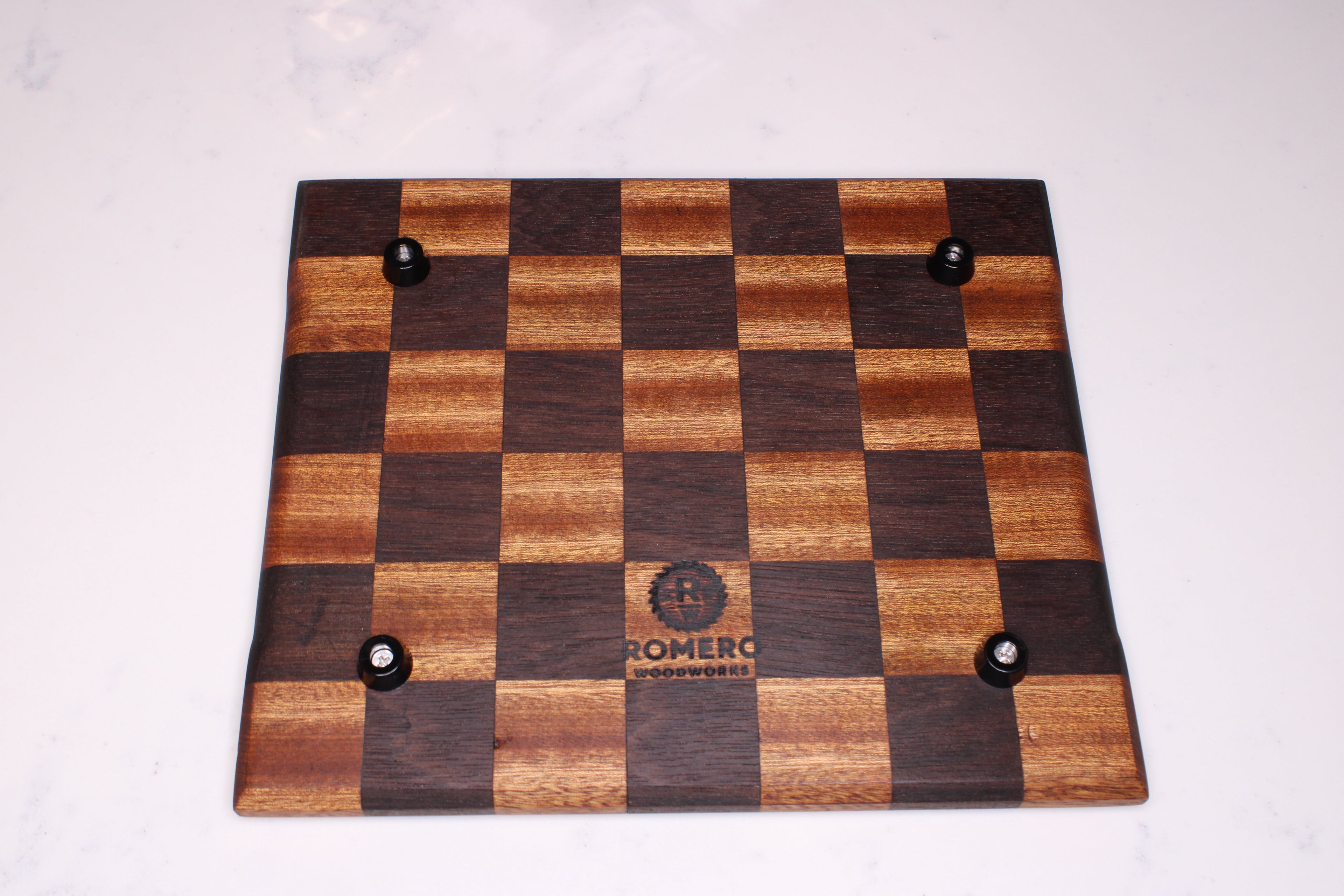Sapele/ Peruvian Walnut Face Grain Cutting Board- 10" x 8"