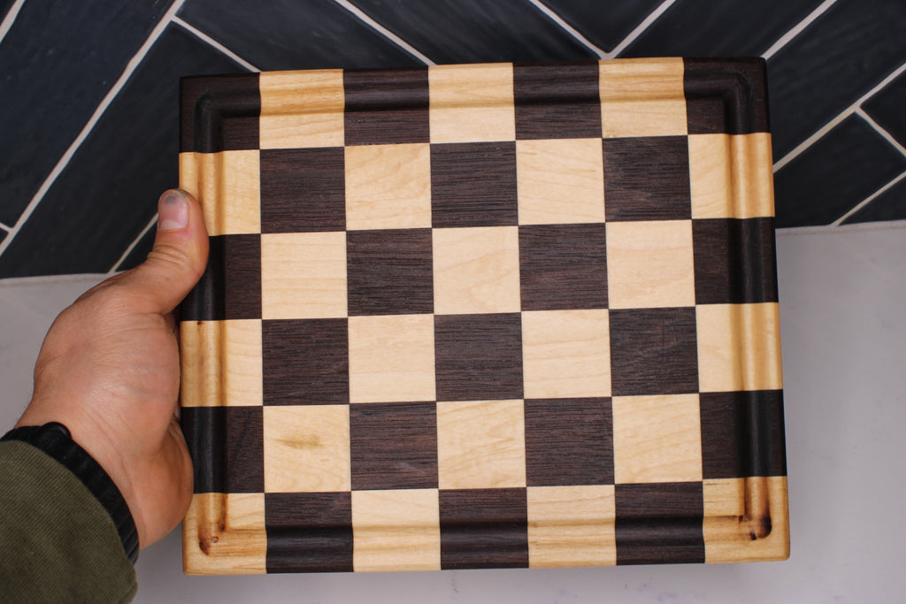 Peruvian Walnut/ Maple Face Grain Cutting Board- 10" x 8"