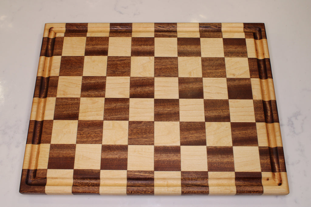 Sapele/ Maple Face Grain Cutting Board- 14" x 11"