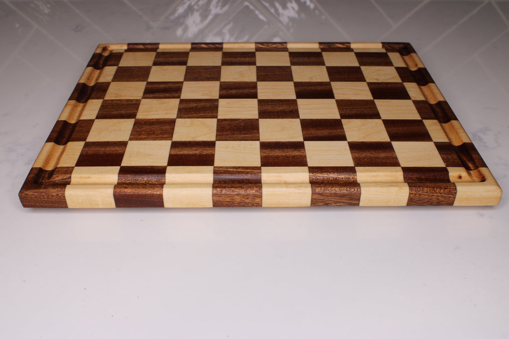 Sapele/ Maple Face Grain Cutting Board- 14" x 11"