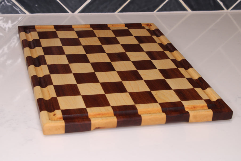 Sapele/ Maple Face Grain Cutting Board- 14" x 11"