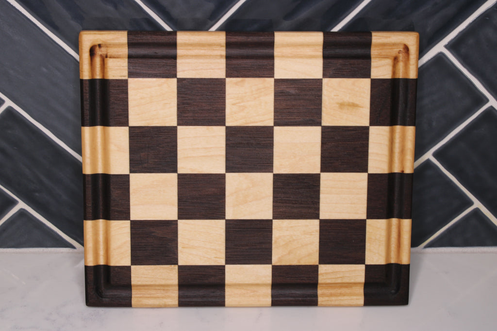 Peruvian Walnut/ Maple Face Grain Cutting Board- 10" x 8"