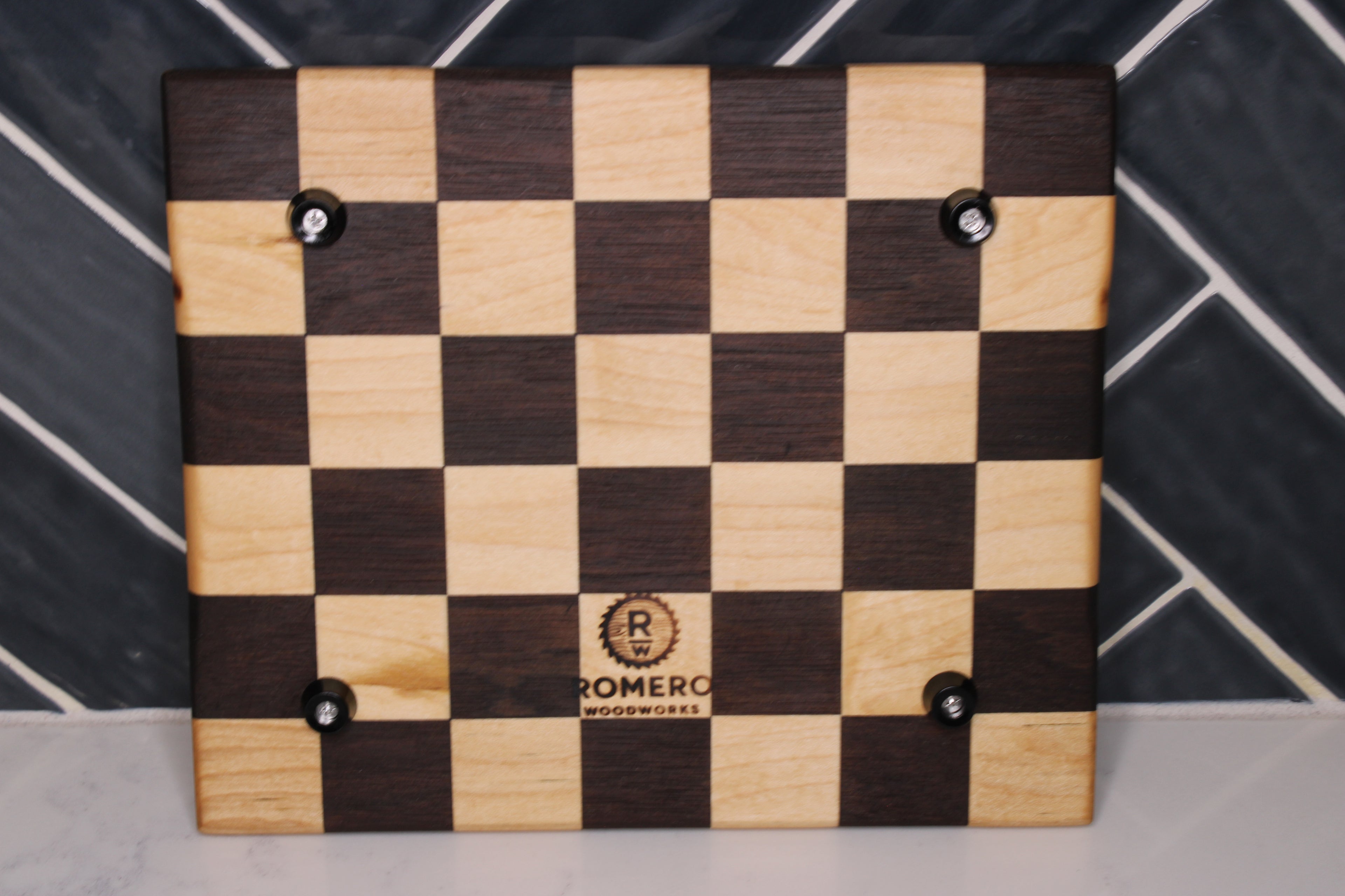 Peruvian Walnut/ Maple Face Grain Cutting Board- 10" x 8"